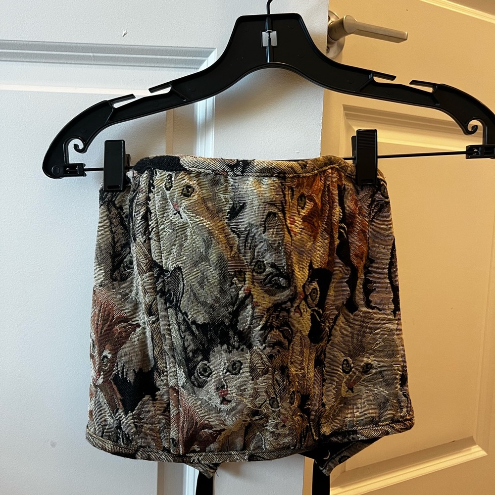 Rare Cat Print Handmade Corset